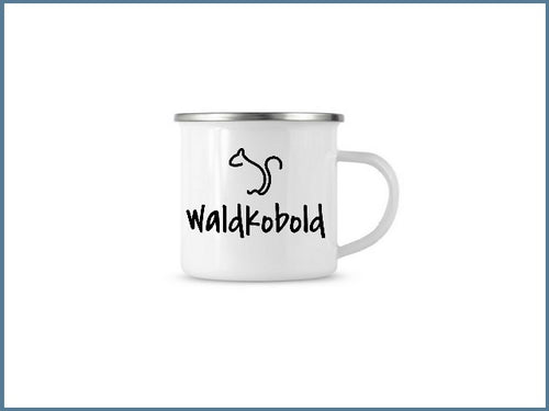 Emaille Tassen mit Logo Waldkobold